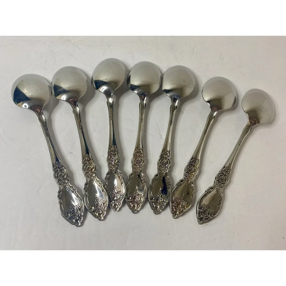 Oneida Wordsworth Stainless Oval Soup Spoons 6 7/8